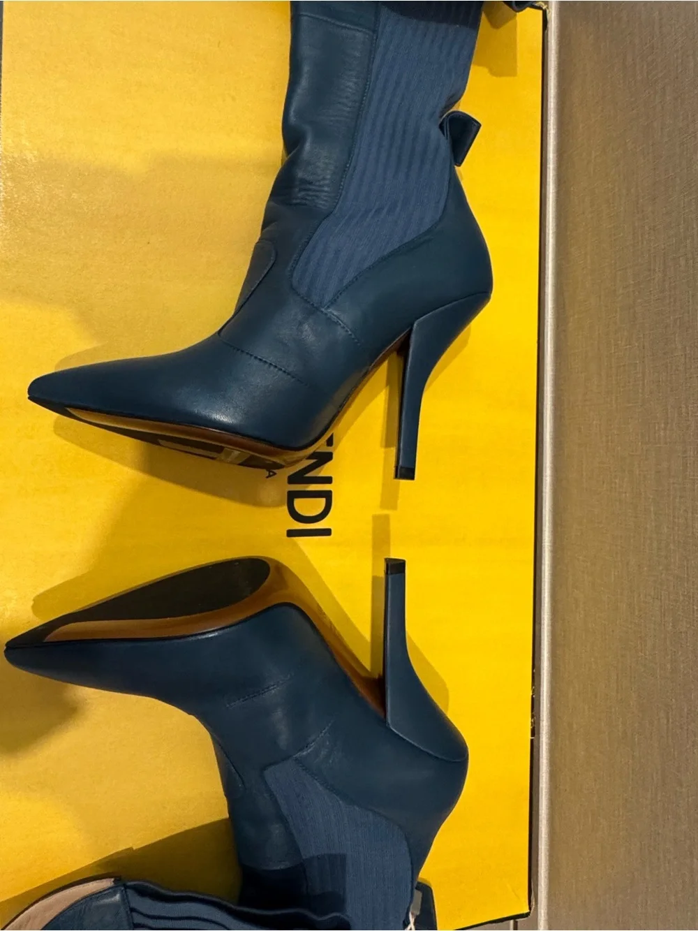 Fendi Rockoko Women's Over-the-Knee Leather Boots - Blue NWT!! 7.5/37.5